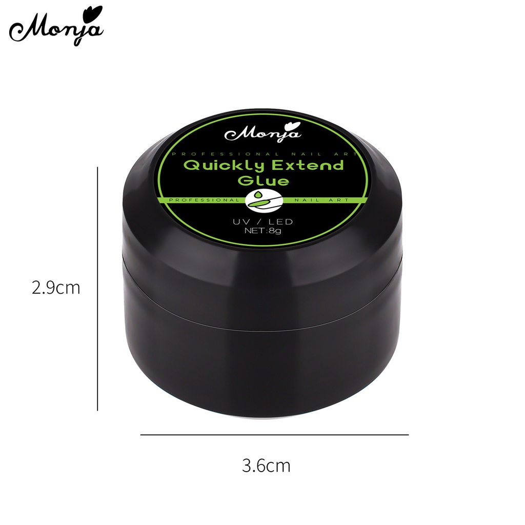Gel đắp nối dài móng tay MONJA lấp lánh hỗ trợ đính đá chuyên dụng 8g