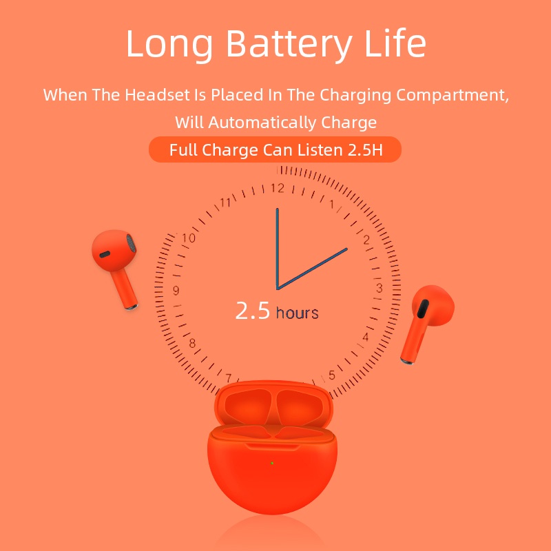 Tai Nghe Nhét Tai Bluetooth Pro6 TWS Có Mic Cho iPhone Xiaomi Huawei PK I7S Pro4 Y50 Y30 F9