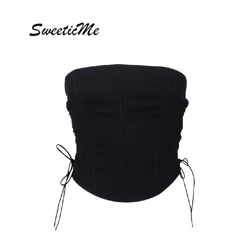 Áo ống không tay hở lưng màu trơn thiết kế độc đáo thời trang quyến rũ cho nữ