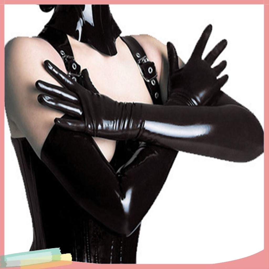 Đôi găng tay kiểu giả da màu trơn thời trang gợi cảm dành cho nữ