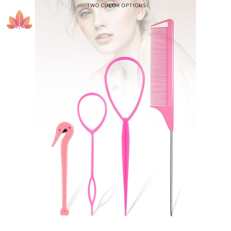 Set 4 Dụng Cụ Bện Tóc Co Giãn Bằng Kim Loại JP5