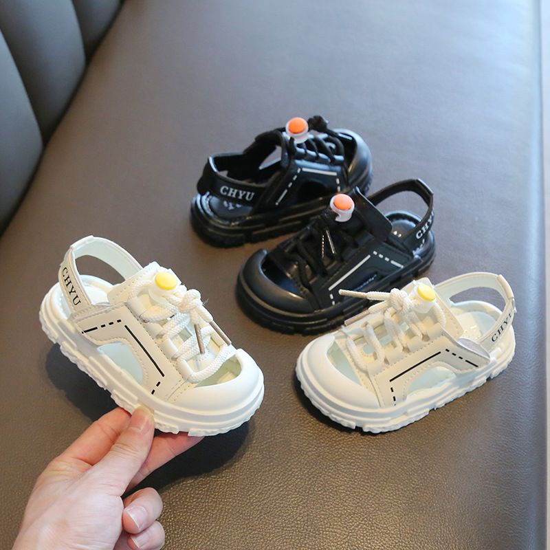 Sandal chống vấp kiểu dáng thể thao năng động cho bé trai bé gái, dây rút tùy chỉnh tiện dụng