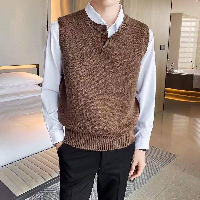 Áo Sweater Dệt Kim Kẻ Sọc Màu Sắc Thời Trang Cho Nam