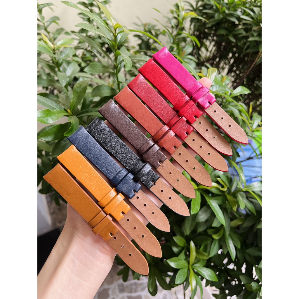 CÓ BẢO HÀNH Dây Da Bò Thật 100% Thủ Công Không Khâu Chỉ Trơn Đủ Size Nam Nữ