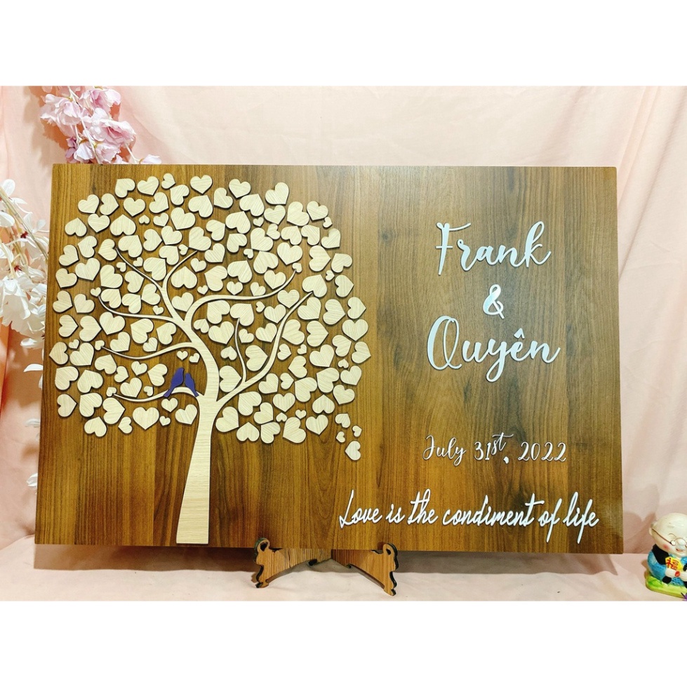 Tranh gỗ ký tên đám cưới Thegioipuzzle
