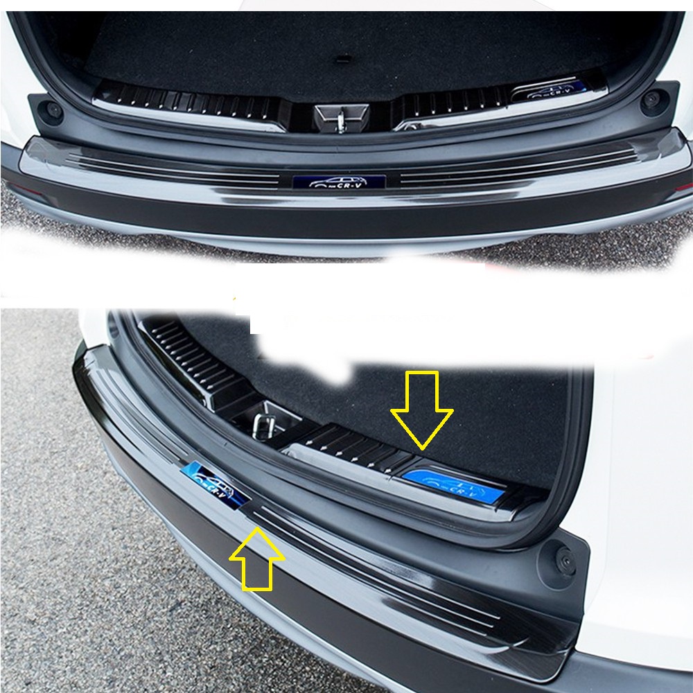 Ốp chống trầy xước cốp trong, ngoài xe Honda CRV 2018 đến 2022 chất liệu titan cao cấp
