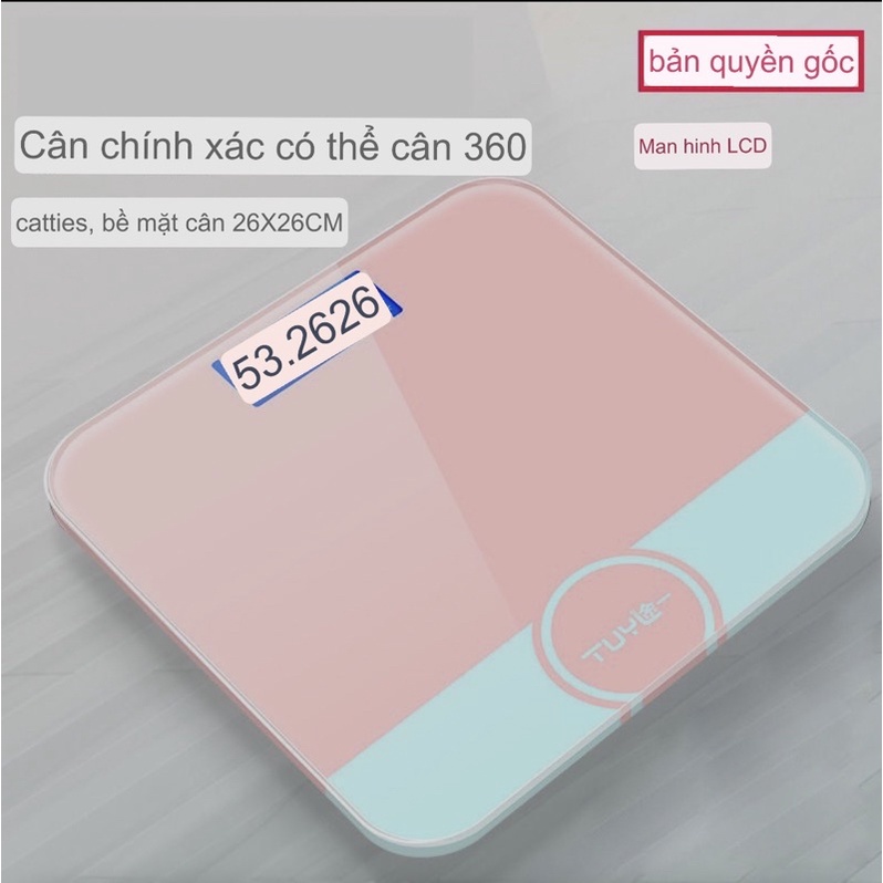 Cân điện tử sức khoẻ loại có chức năng hiển thị nhiệt độ-   - tặng kèm pin và usb
