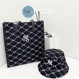 Túi kẹo nách mlb chính hãng , túi xách nữ mlb monogram diamond jacquard tote bag new york yankees 3aorm012n-50bks