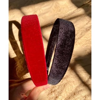 băng đô ,buộc tóc scrunchies nhung đỏ đen