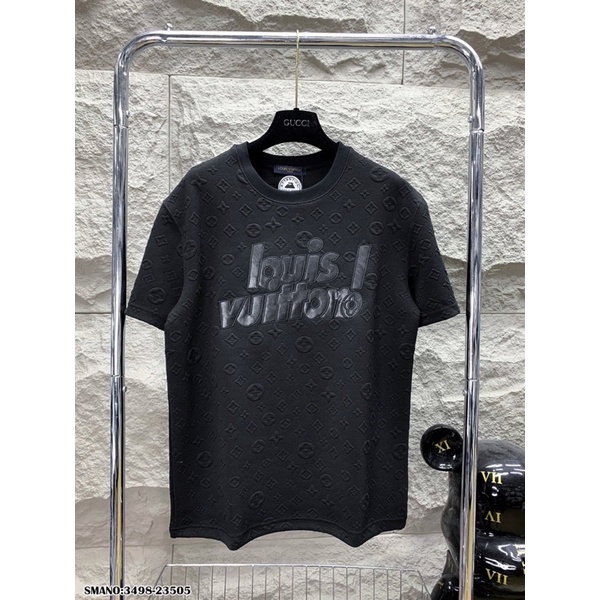 Áo phông LV nam thêu logo ở cổ cực đẹp -Áo phông nam thấm hút mồ hôi