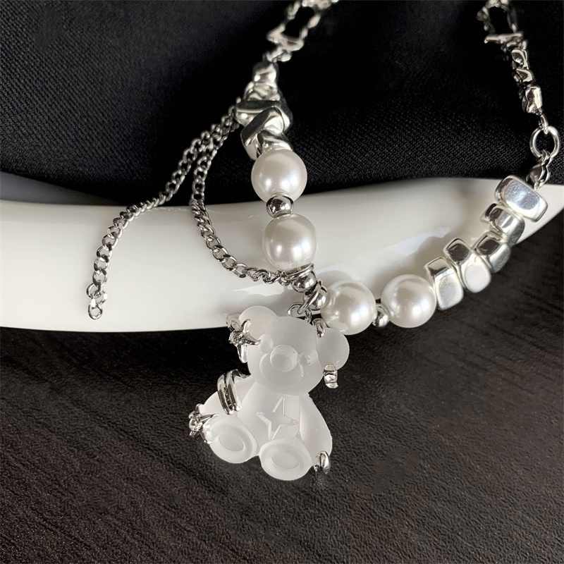 Vòng cổ Mặt Gấu Đính Ngọc Trai Sang Trọng