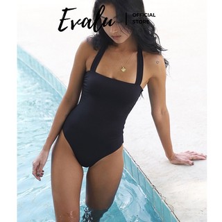 Bikini 1 mảnh, đồ bơi liền thân dây cột cổ dáng basic [A22]