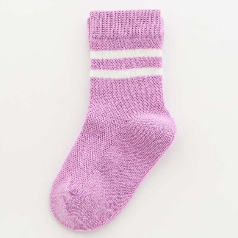 Vớ Thể Thao Bằng Vải cotton Phối Lưới Mỏng Họa Tiết Kẻ Sọc Nhiều Màu Thời Trang Mùa Hè Dành Cho Bé Trai Và Bé Gái