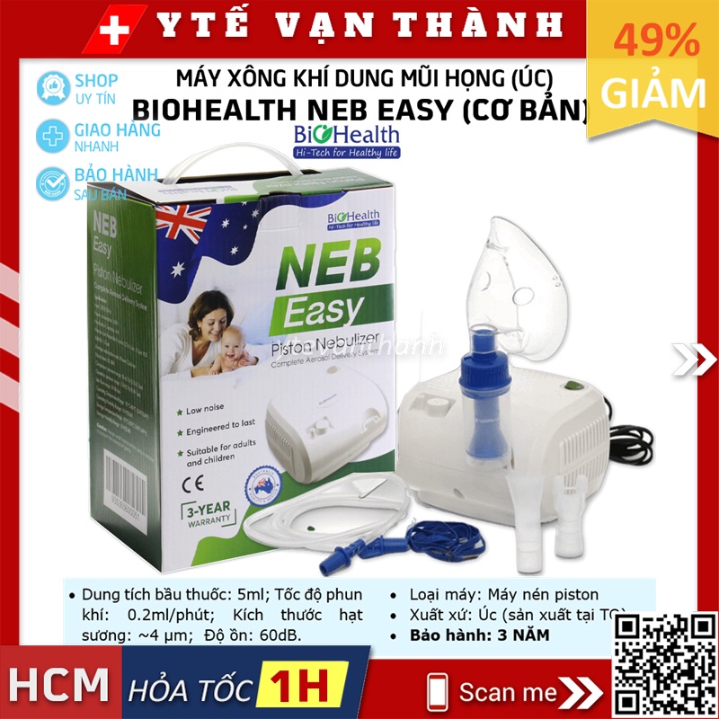 ✅ Máy Xông Khí Dung Mũi Họng Biohealth NEB EASY | (Úc), Bảo Hành 3 Năm Chính Hãng -VT0548
