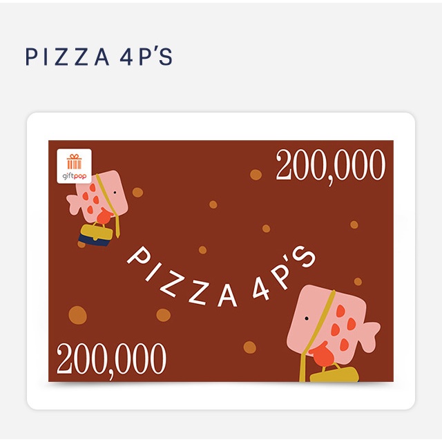 Toàn Quôc [Evoucher] Phiếu quà tặng Pizza 4P's 200K