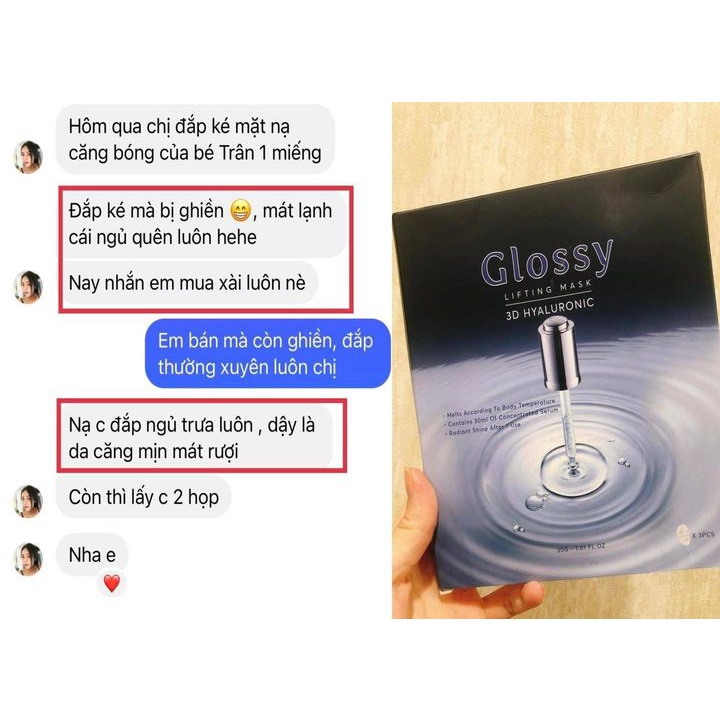 Glossy 3D Hyaluronic Nạ Căng Bóng Trẻ Hoá Da