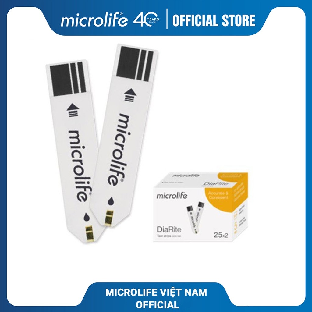 Que Thử Đường Huyết MICROLIFE DiaRite Test (50 que date xa) Chính Hãng