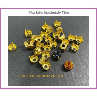 Đế gắn đá, pha lê khối tròn 8mm