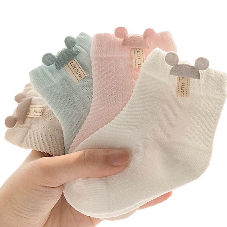 Tất lưới cho bé gái bé trai từ 0 đến 2 tuổi, tất cho bé trai và bé gái phong cách Hàn Quốc dễ thương thoáng mát