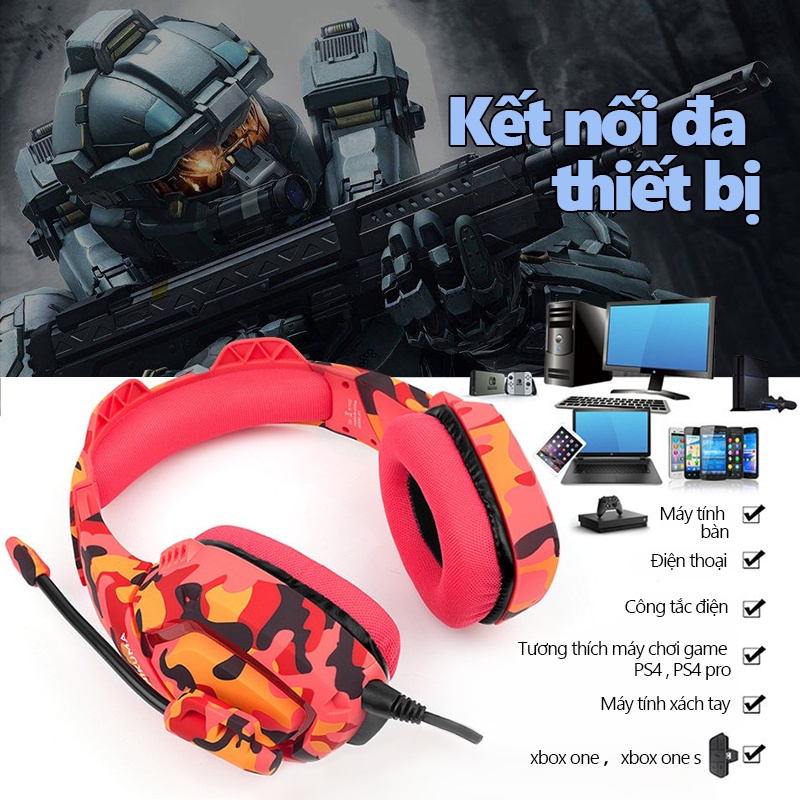 Tai nghe chụp tai chơi game ONIKUMA K1B Màu xám với micrô,  Gaming Headphone, Cho Máy tính xách tay PC Laptop Vi tính