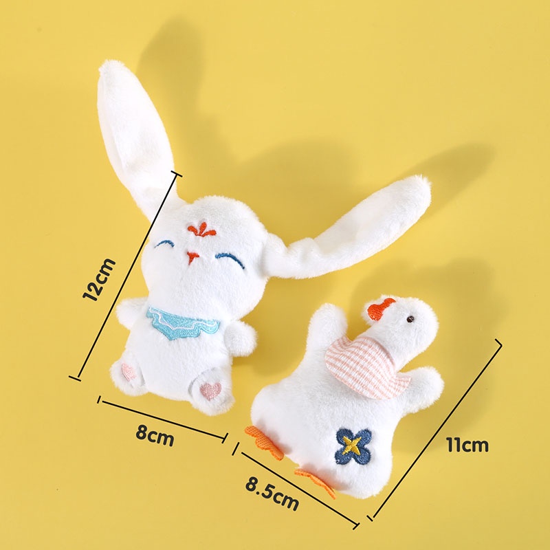 Đồ Chơi Thú Nhồi Bông Hình Thỏ / Vịt Tai Dài Dễ Thương Có Chuông Tích Hợp Để Giảm Căng Thẳng