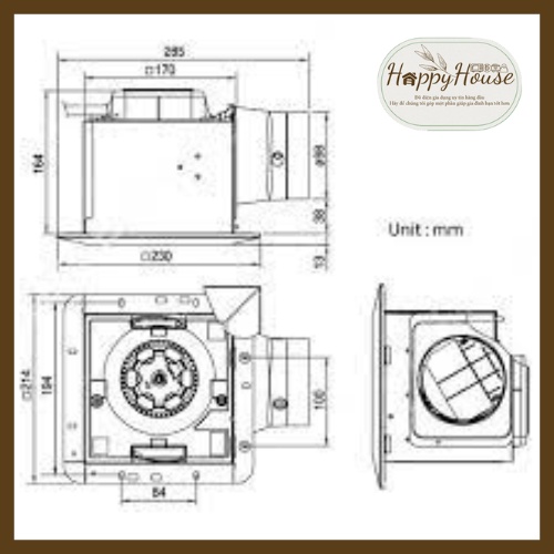 Quạt hút âm trần Panasonic FV-17CU8  / FV-17CU9
