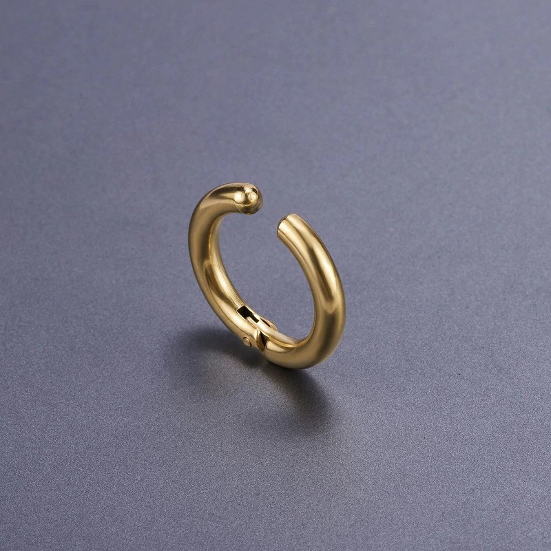1 Khuyên Kẹp Vành Tai Không Cần Xỏ Lỗ Bằng Thép Không Gỉ Dành Cho Nam Và Nữ