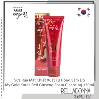[CHÍNH HÃNG] Sữa Rửa Mặt Chiết Xuất Từ Hồng Sâm Đỏ My Gold Korea Red Ginseng Foam Cleansing 130ml