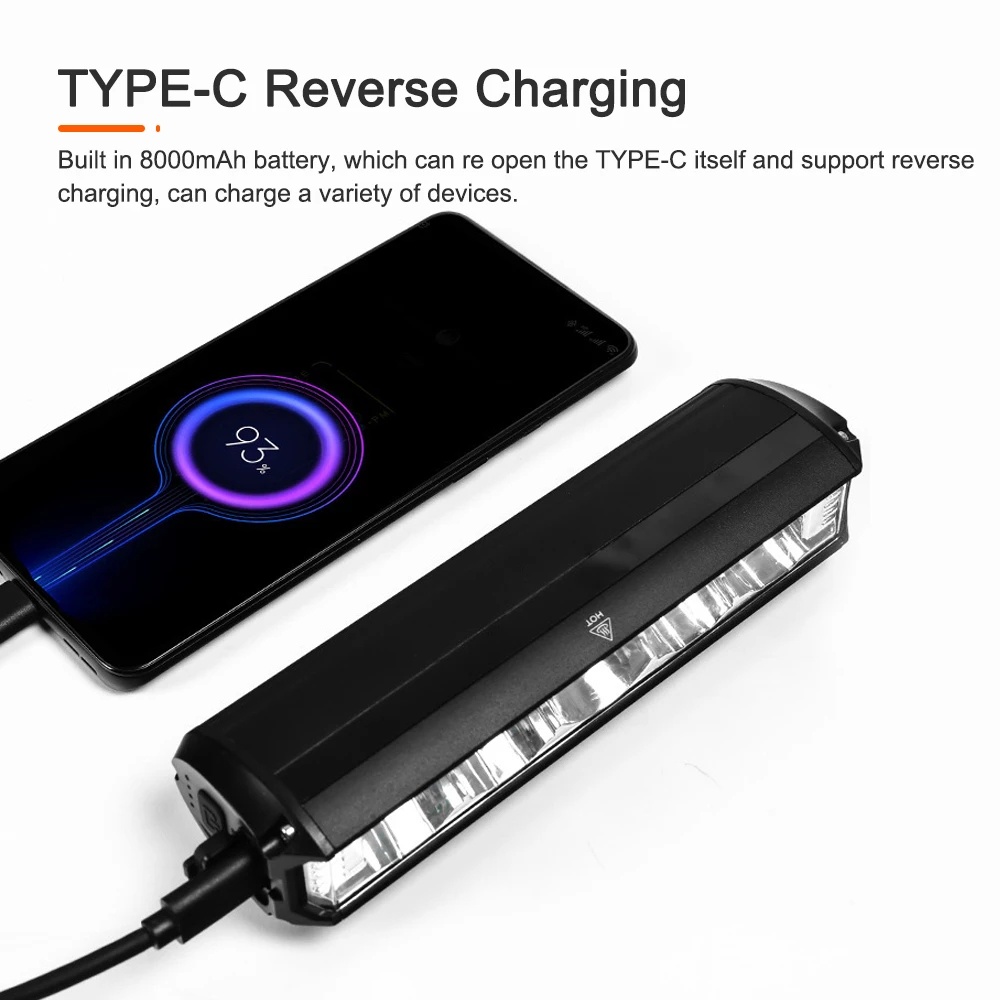 Bộ Đèn Pha LED 5 Chế Độ Sáng IPX-5 Bằng Hợp Kim Nhôm Chống Lóa Kèm Sạc USB Tiện Dụng Cho Xe Đạp