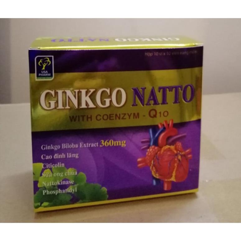 Ginkgo natto With coenzyme Q10 360mg tuần hoàn máu não, giảm tình trạng đau đầu, hoa mắt chóng mặt