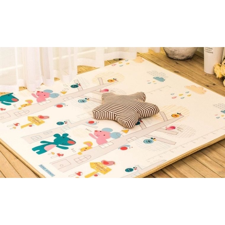 [KHO SỈ] Thảm trải sàn xốp XPE 2 mặt phủ Silicone mẫu đẹp chống thấm tuyệt đối, chống ngã, cho bé tập bò 1m8- 2m