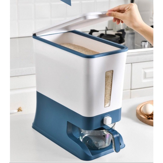 Thùng đựng gạo thông minh công nghệ nhật bản - chống ẩm, chống mối mọt, dung tích 12kg
