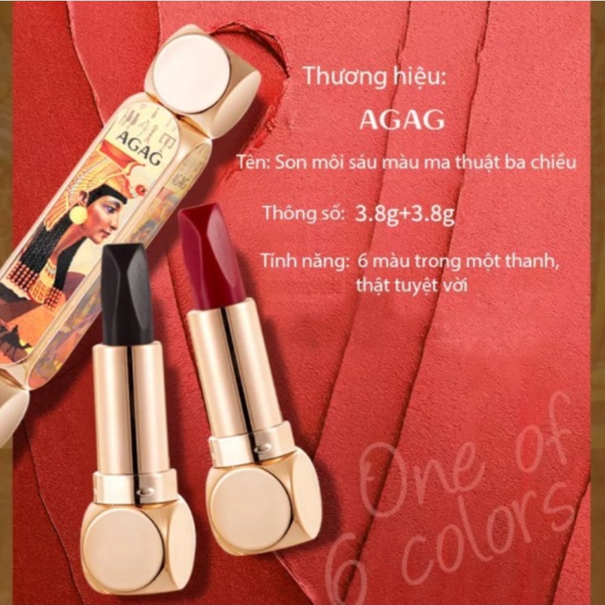 Son 6 Màu AGAG Ai Cập Cổ Đại Full Box