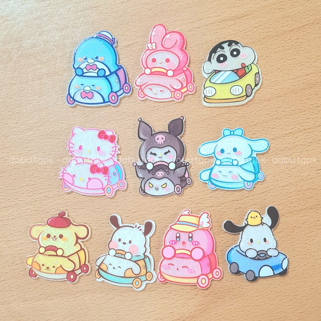 Huy hiệu cài áo pin cài balo DABU hình sanrio lái xe hoạt hình dễ thương