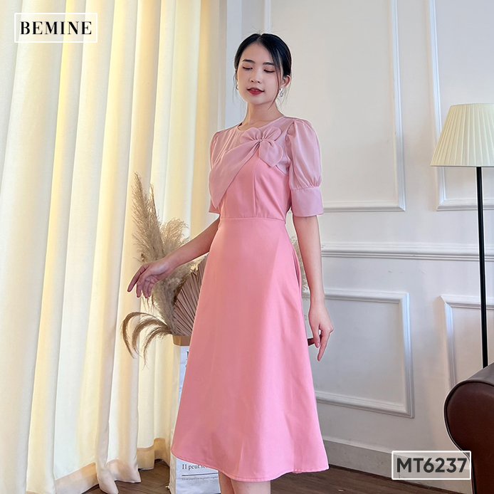 Đầm phối cổ hoa tùng xòe BEMINE MT6237