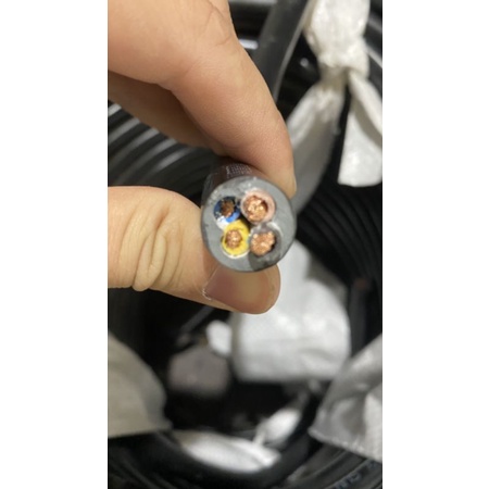 Dây điện 3pha 3x1.5/3x2.5/4x1.0/4x1.5/4x2.5 lõi đồng nguyên chất_màu đen /ghi ngẫu nhiên_10mét