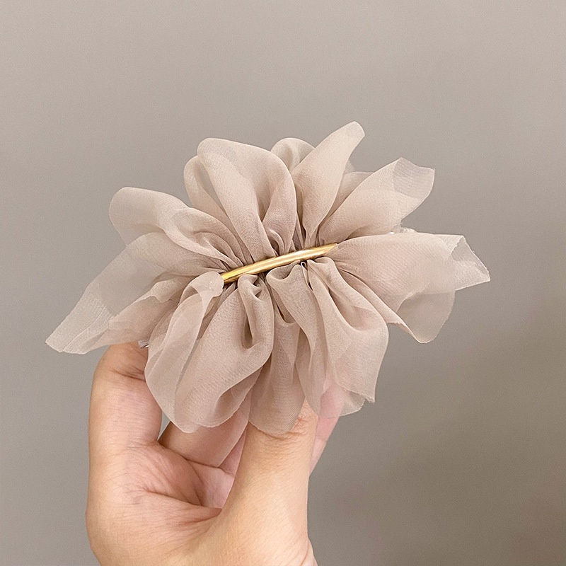 1 Kẹp Tóc Vải Voan Lưới Đính Hoa Xinh Xắn Cho Nữ