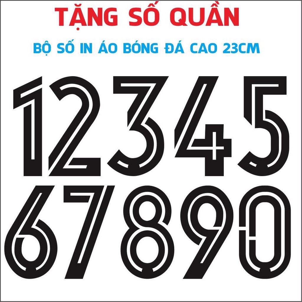 Sticker logo Số quần Áo bóng đá - decal ủi trực tiếp lên vải, áo - GIUA