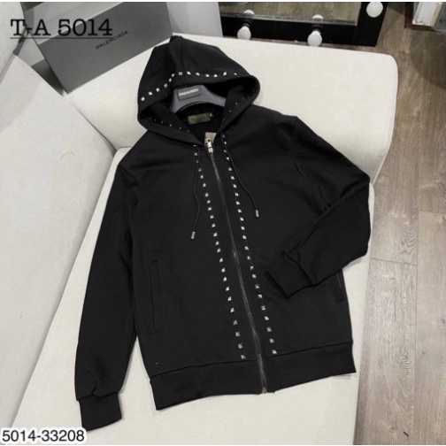 Áo Khoác Hoodie Zip Đính Đá VLTN, Áo Khoác Đinh Đính Đá Cao Cấp - Khoác Nỉ Fom Dáng Unisex Phối Đồ Cực Đẹp