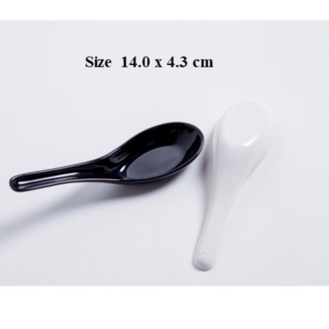 Muỗng cơm,súp nhựa Melamine màu đen/trắng Size 14cm