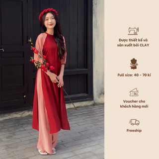 Áo dài Linh Lan cách tân tay bồng phối nơ sau cổ