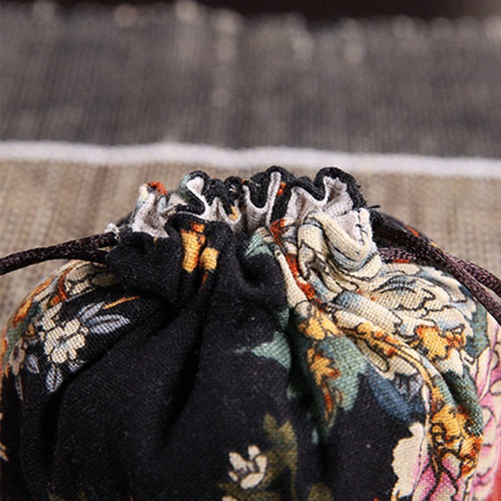 USNOW Túi Đựng Trà / Thú Cưng Bằng Vải Lanh Cotton Thiết Kế Dây Rút Nhỏ Gọn Tiện Dụng Mang Theo Du Lịch