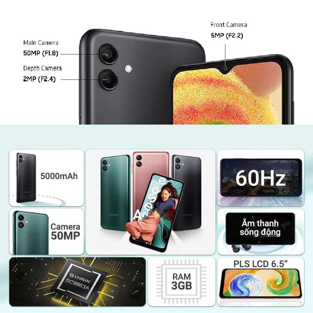 Điện Thoại Samsung Galaxy A04 - Hàng Chính Hãng, Mới 100%, Nguyên seal | BigBuy360 - bigbuy360.vn