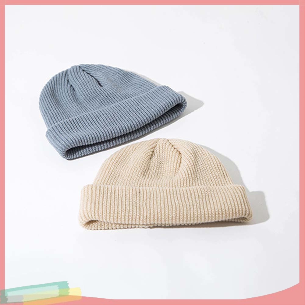 Mũ Len Tròn Trùm Đầu Nhiều Màu Trơn Phong Cách Thủy Thủ Cá Tính Cho Nam Nữ