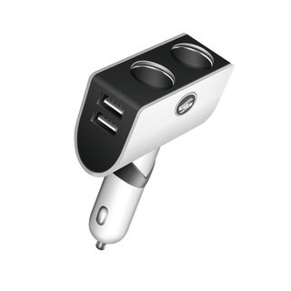 Tẩu sạc xe ô tô chia đôi góc 120 độ sạc nhanh 2 tẩu và 2 cổng USB nhỏ gọn | BigBuy360 - bigbuy360.vn