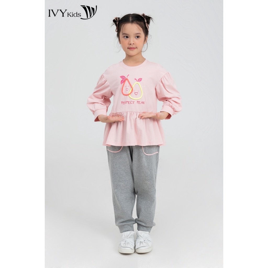 Quần nỉ túi phối viền bé gái IVY moda MS 22G1468