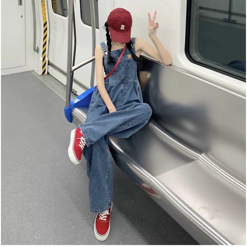 Quần yếm jeans dày dặn cá tính thời trang chất bò không co giãn 2 màu