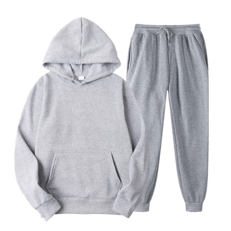 Set Đồ Thể Thao 2 Món Áo Hoodie Tay Dài Phối Quần Dài Thời Trang Năng Động Cho Nam