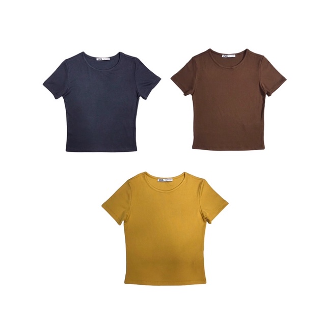 👚 Áo thun gân tay ngắn Zra tôn dáng