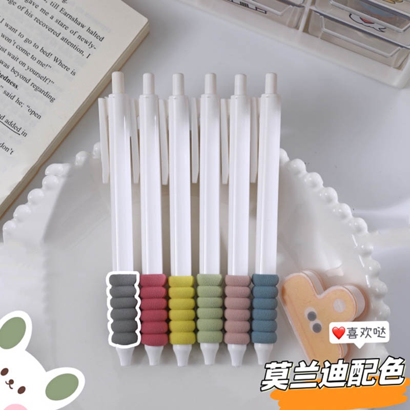 Set 6 Bút Bi Mực Đen Ngòi 0.5mm